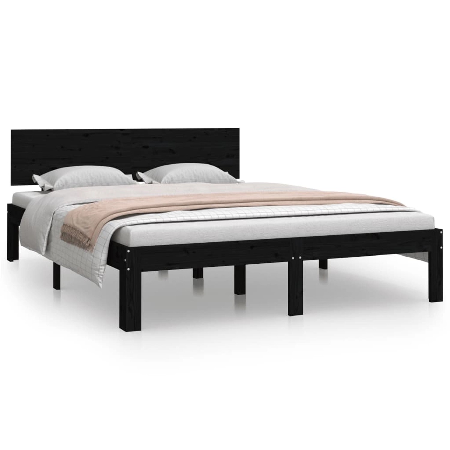 vidaXL Massivholzbett Schwarz 150x200 cm 5FT King Size1137074 vidaXL Massivholzbett Schwarz 150x200 cm 5FT King Size1137074 von VIDAXL