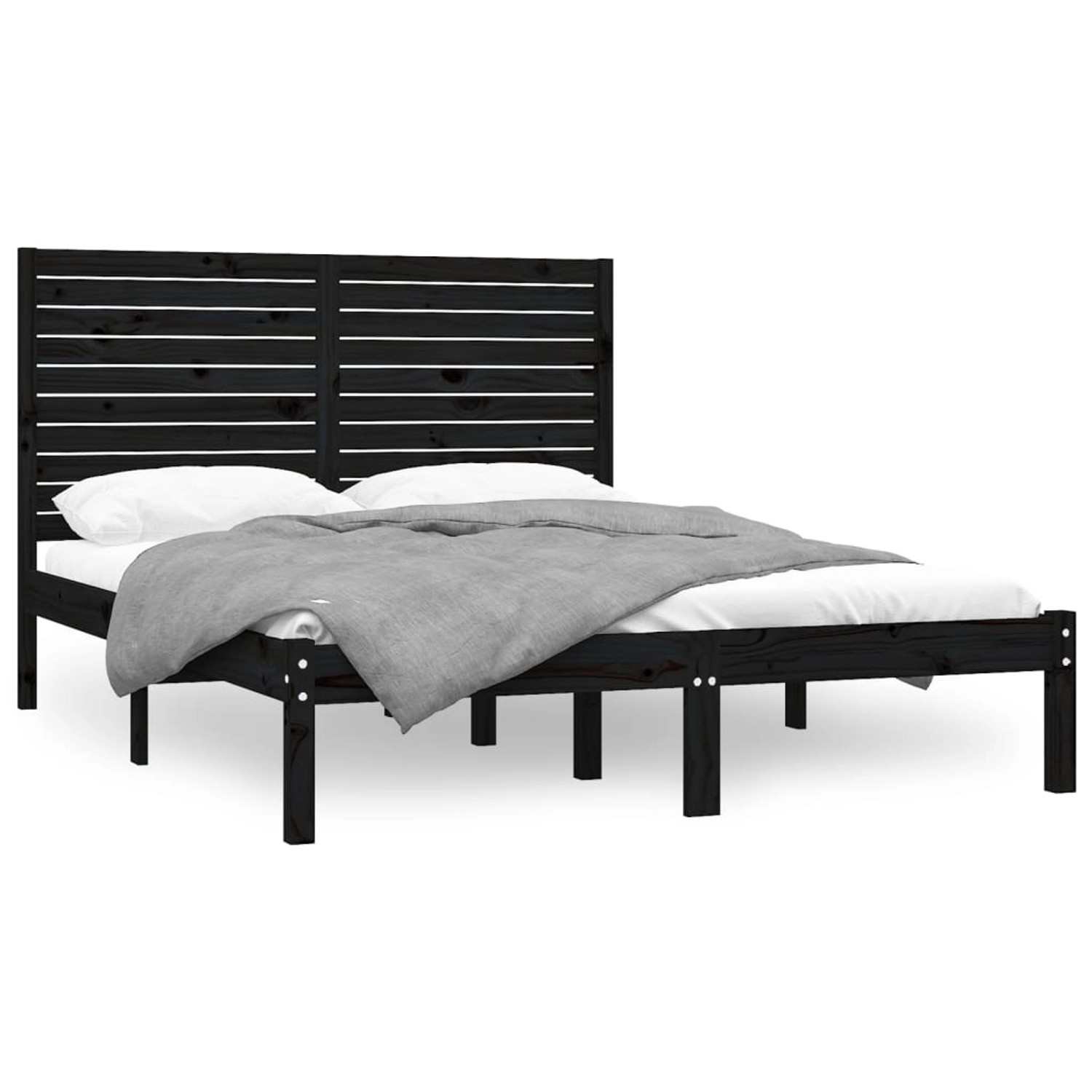 vidaXL Massivholzbett Schwarz 150x200 cm 5FT King Size1156926 vidaXL Massivholzbett Schwarz 150x200 cm 5FT King Size1156926 von VIDAXL
