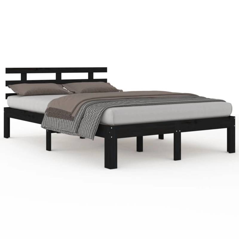 vidaXL Massivholzbett Schwarz 200x200 cm1273485 von VIDAXL