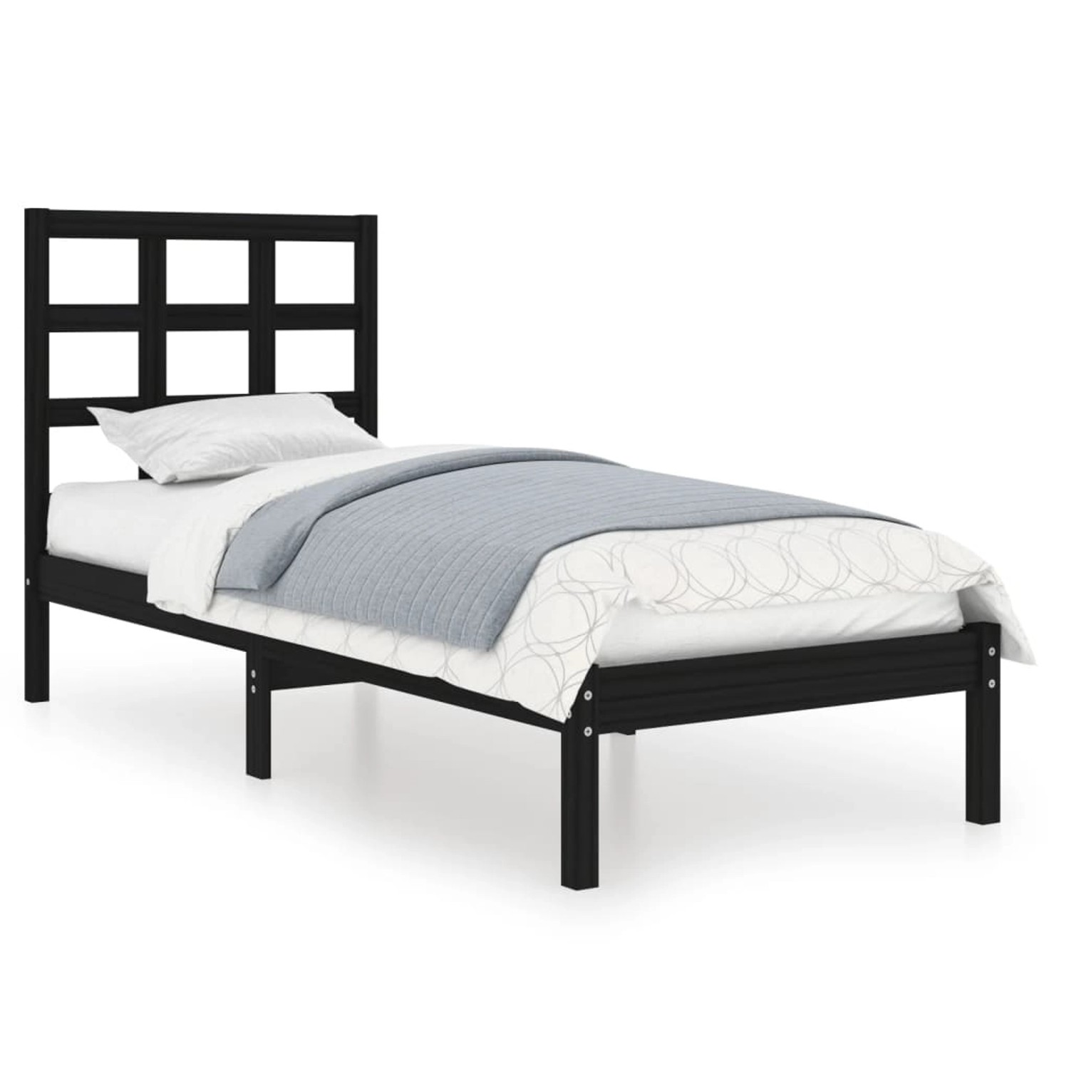 vidaXL Massivholzbett Schwarz 75x190 cm 2FT6 Small Single1084135 vidaXL Massivholzbett Schwarz 75x190 cm 2FT6 Small Single1084135 von VIDAXL
