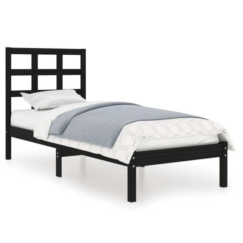 vidaXL Massivholzbett Schwarz 75x190 cm 2FT6 Small Single1084135 von VIDAXL