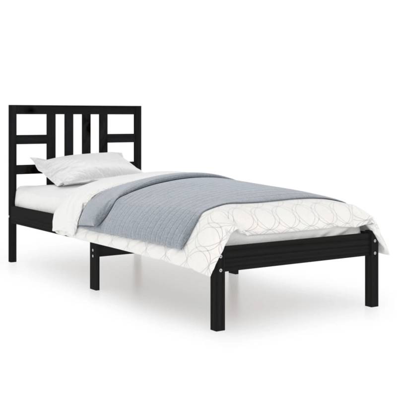 vidaXL Massivholzbett Schwarz 75x190 cm 2FT6 Small Single1085656 von VIDAXL