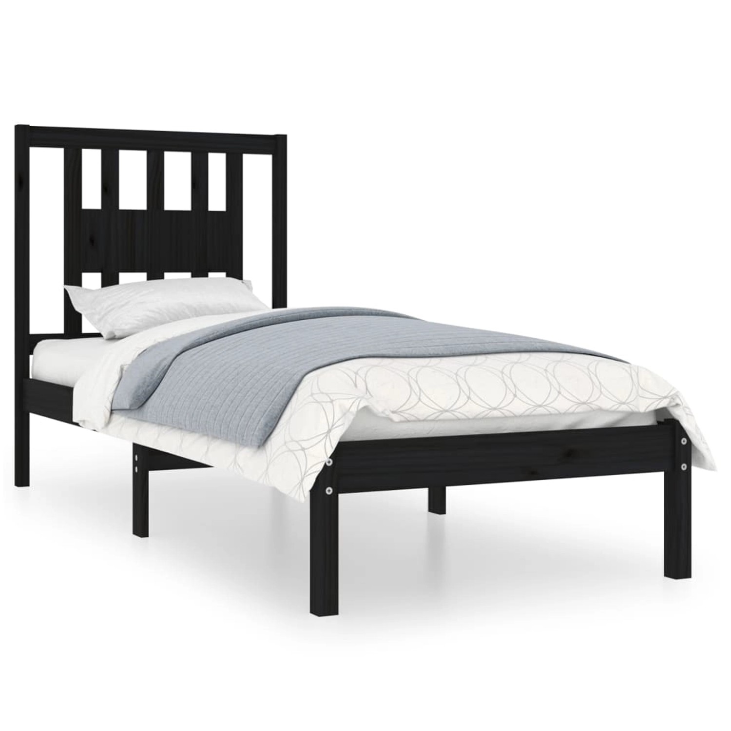 vidaXL Massivholzbett Schwarz 75x190 cm 2FT6 Small Single1156003 vidaXL Massivholzbett Schwarz 75x190 cm 2FT6 Small Single1156003 von VIDAXL