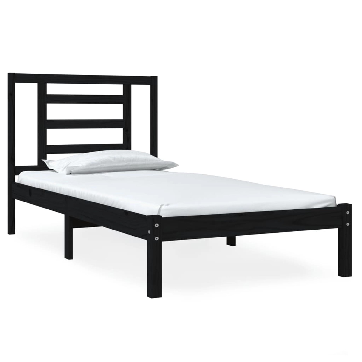 vidaXL Massivholzbett Schwarz 75x190 cm 2FT6 Small Single1156762 vidaXL Massivholzbett Schwarz 75x190 cm 2FT6 Small Single1156762 von VIDAXL