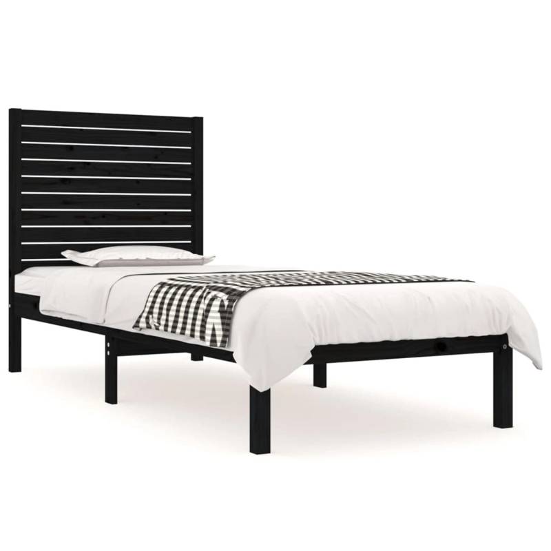 vidaXL Massivholzbett Schwarz 75x190 cm 2FT6 Small Single1156881 von VIDAXL