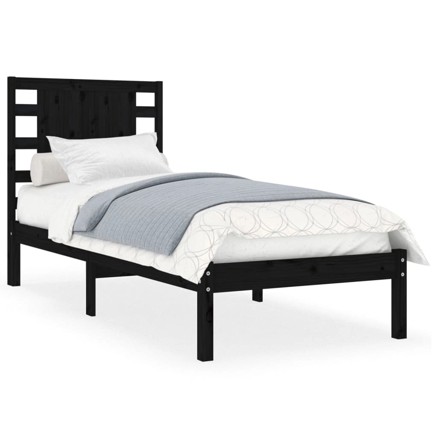 vidaXL Massivholzbett Schwarz 75x190 cm 2FT6 Small Single1179142 vidaXL Massivholzbett Schwarz 75x190 cm 2FT6 Small Single1179142 von VIDAXL