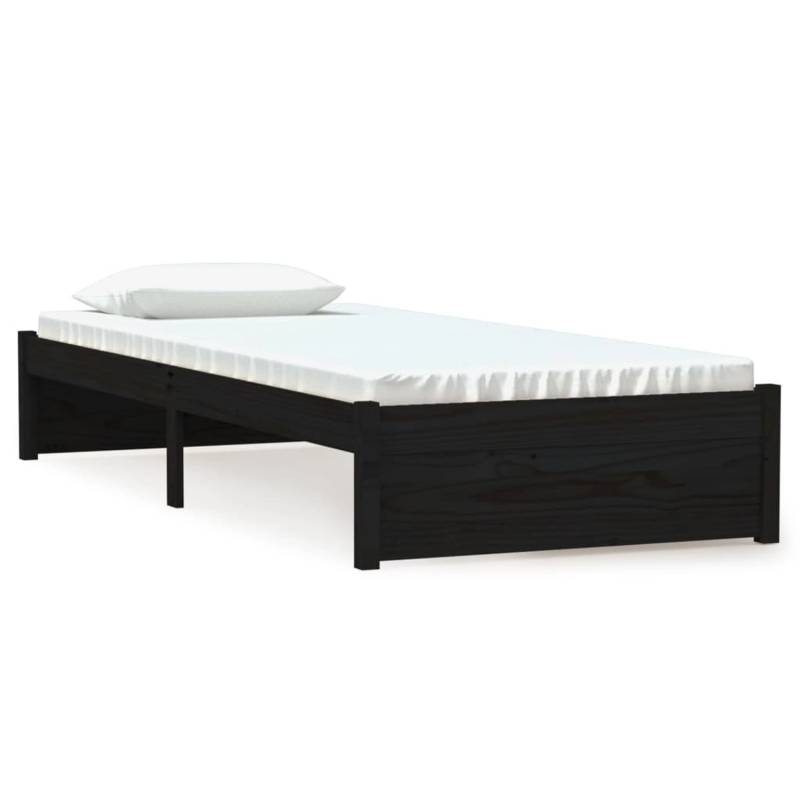 vidaXL Massivholzbett Schwarz 75x190 cm 2FT6 Small Single1273741 von VIDAXL
