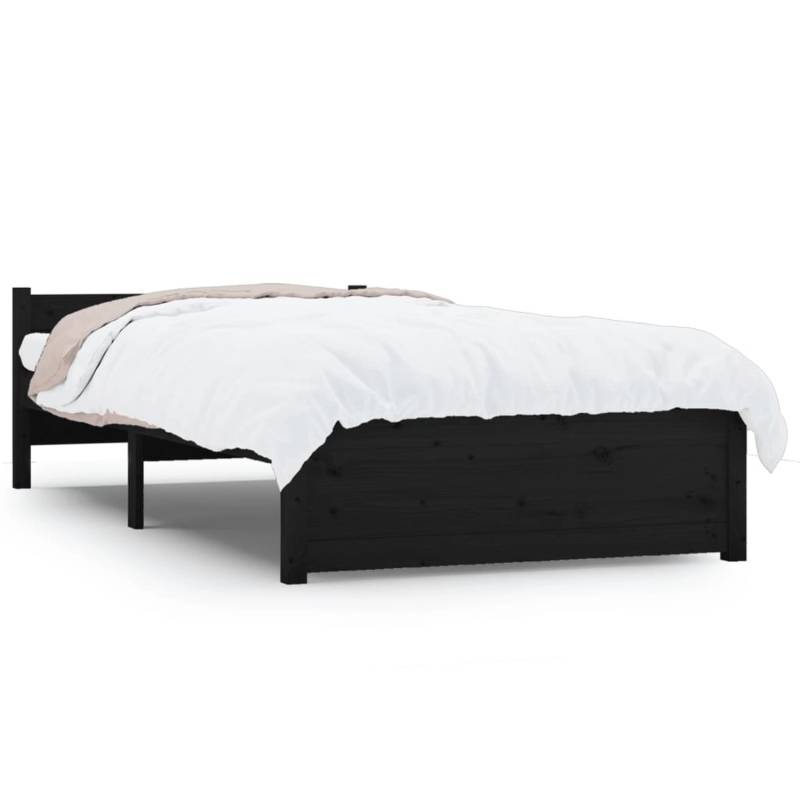 vidaXL Massivholzbett Schwarz 75x190 cm 2FT6 Small Single1273926 von VIDAXL