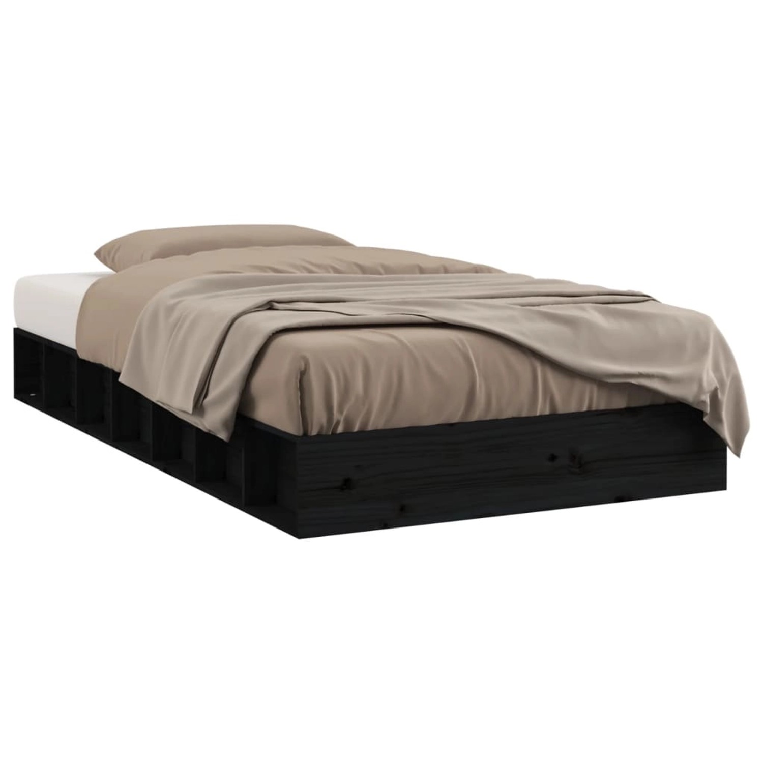 vidaXL Massivholzbett Schwarz 75x190 cm 2FT6 Small Single1280212 vidaXL Massivholzbett Schwarz 75x190 cm 2FT6 Small Single1280212 von VIDAXL