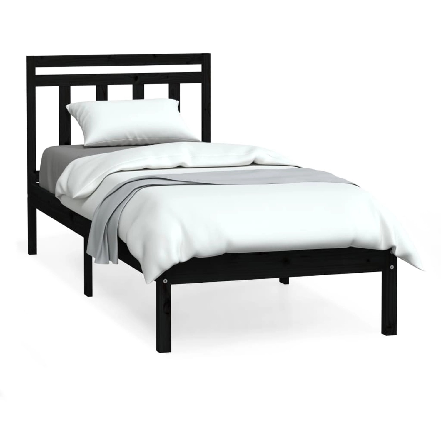 vidaXL Massivholzbett Schwarz 75x190 cm UK 2FT6 Small Single1039213 vidaXL Massivholzbett Schwarz 75x190 cm UK 2FT6 Small Single1039213 von VIDAXL