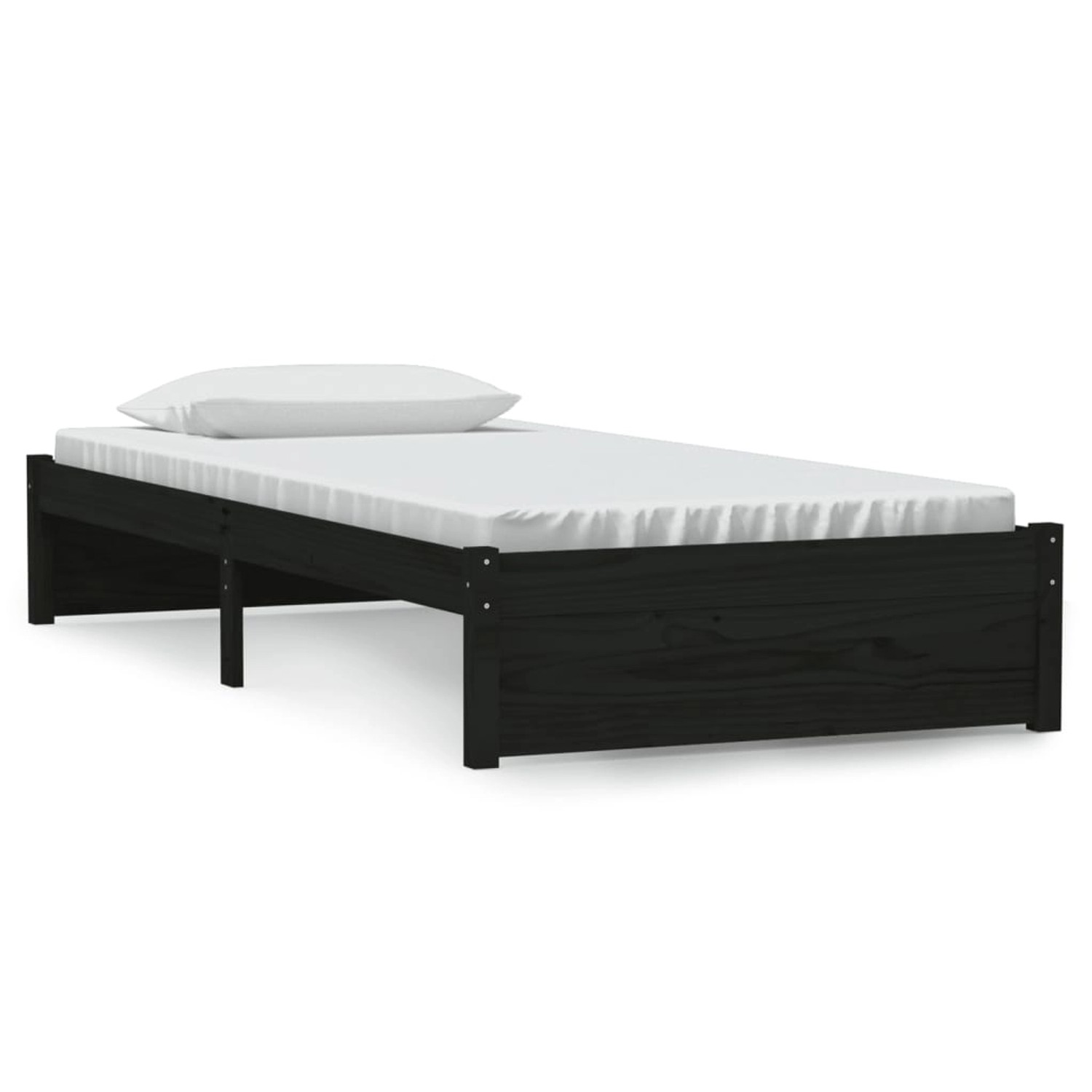 vidaXL Massivholzbett Schwarz 90x190 cm 3FT Single1273750 vidaXL Massivholzbett Schwarz 90x190 cm 3FT Single1273750 von VIDAXL