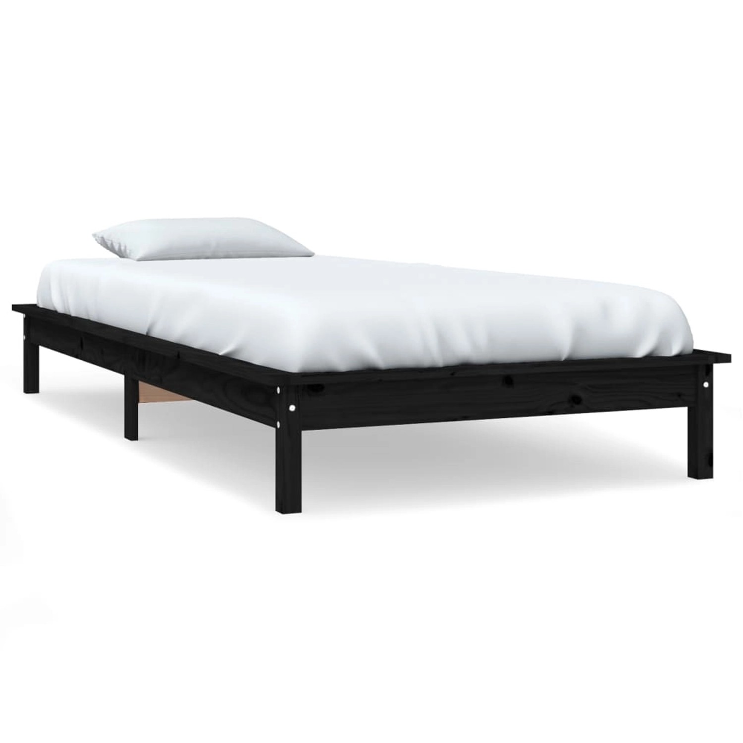 vidaXL Massivholzbett Schwarz 90x190 cm Kiefer 3FT Single1280087 vidaXL Massivholzbett Schwarz 90x190 cm Kiefer 3FT Single1280087 von VIDAXL
