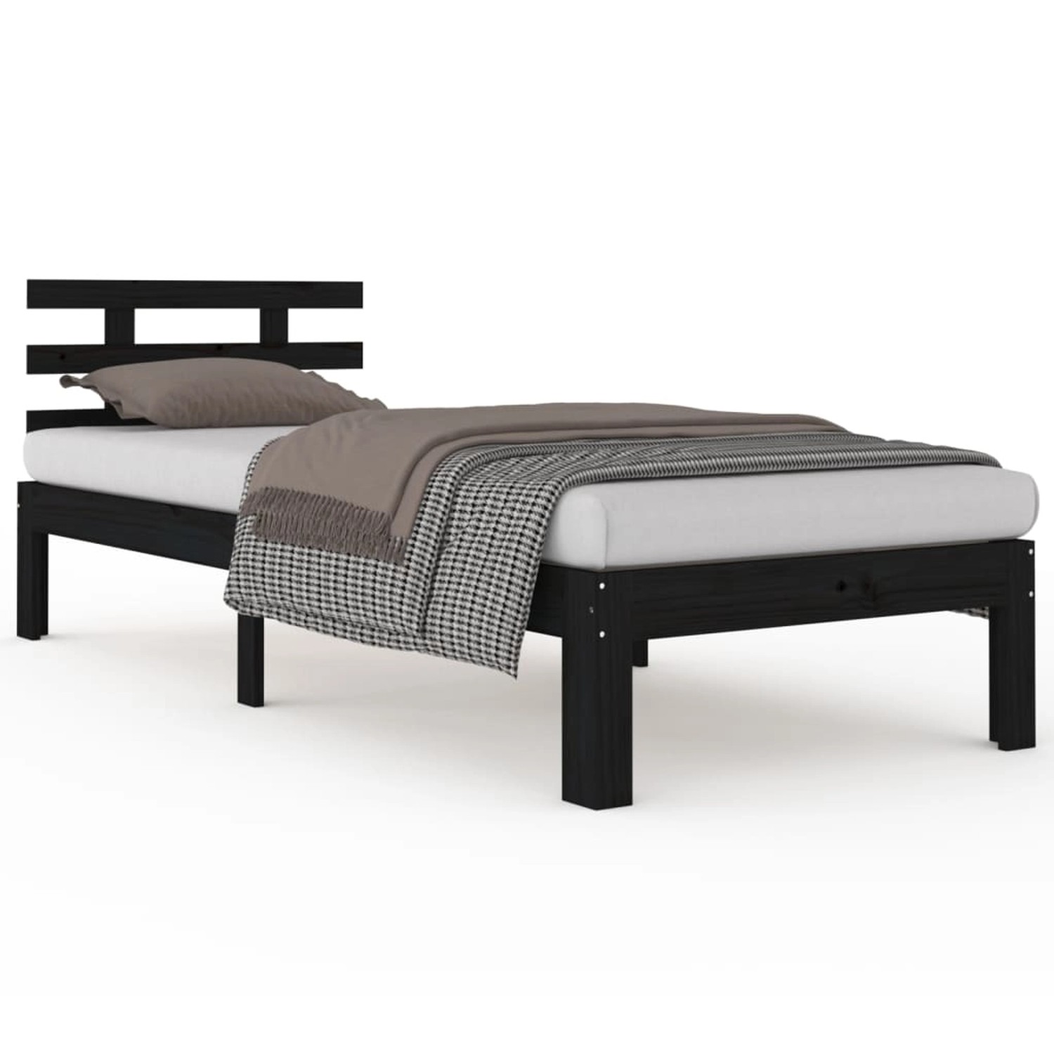 vidaXL Massivholzbett Schwarz 90x200 cm1273415 vidaXL Massivholzbett Schwarz 90x200 cm1273415 von VIDAXL