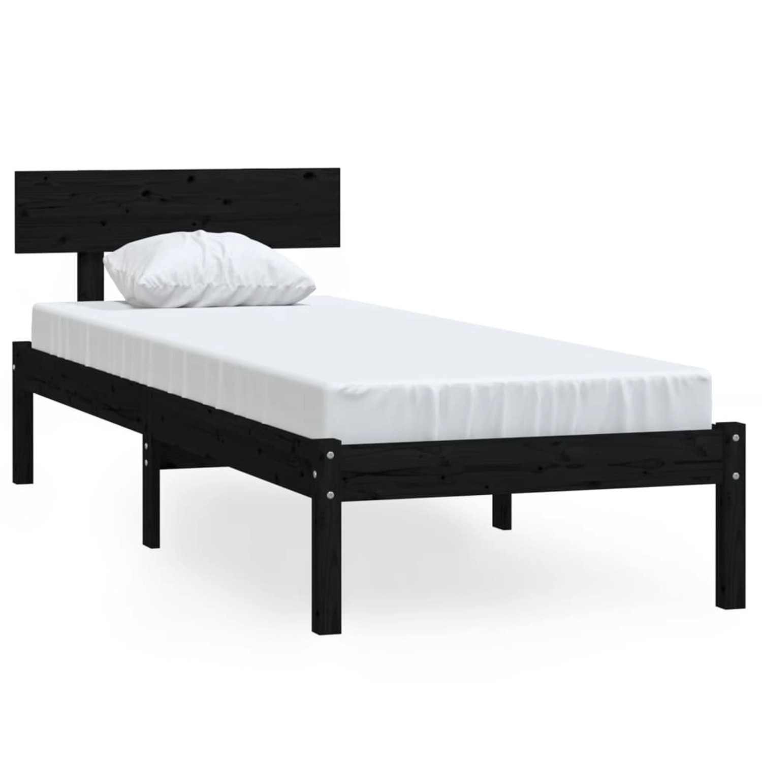 vidaXL Massivholzbett Schwarz Kiefer 100x200 cm1135329 vidaXL Massivholzbett Schwarz Kiefer 100x200 cm1135329 von VIDAXL