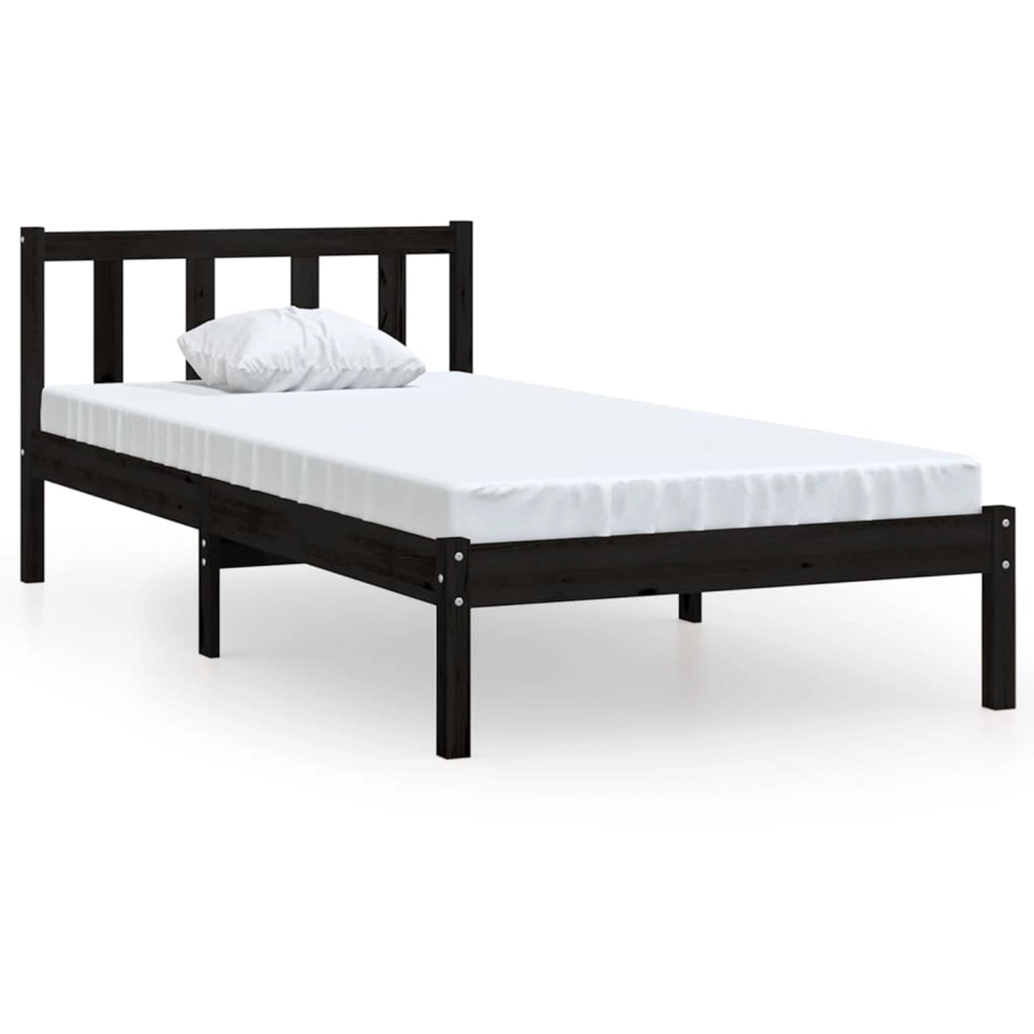 vidaXL Massivholzbett Schwarz Kiefer 100x200 cm923536 vidaXL Massivholzbett Schwarz Kiefer 100x200 cm923536 von VIDAXL