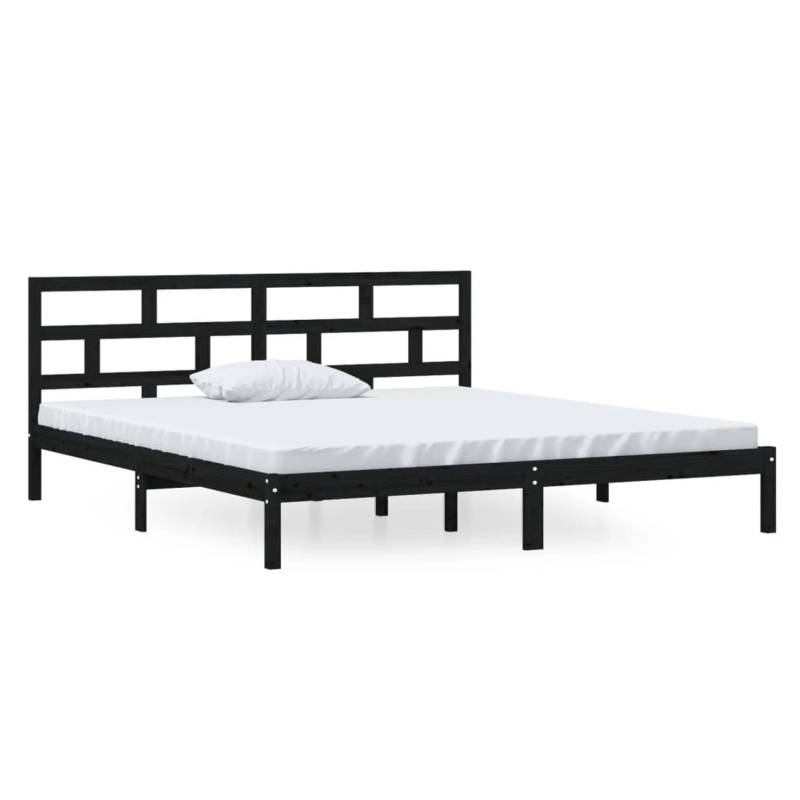 vidaXL Massivholzbett Schwarz Kiefer 140x190 cm1053553 von VIDAXL
