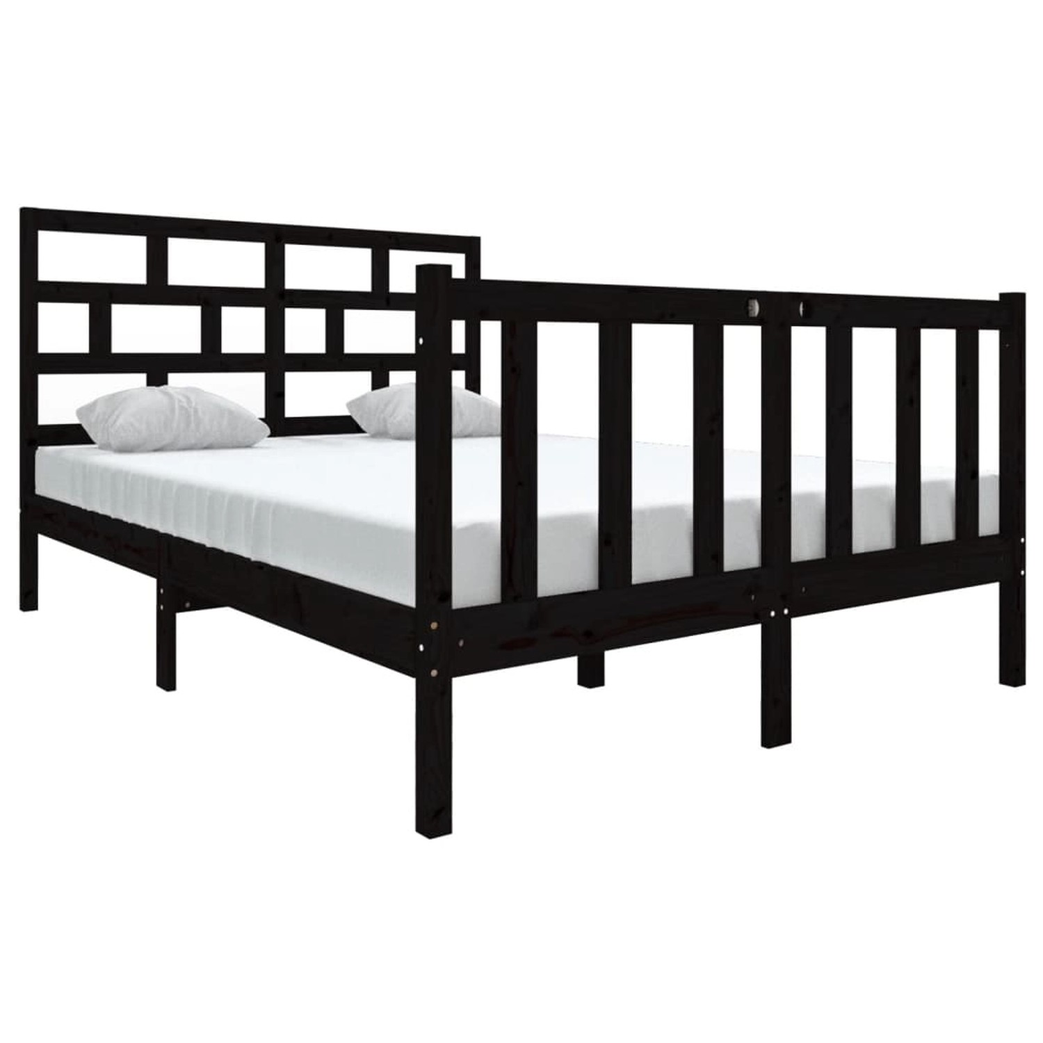 vidaXL Massivholzbett Schwarz Kiefer 140x190 cm1053994 vidaXL Massivholzbett Schwarz Kiefer 140x190 cm1053994 von VIDAXL