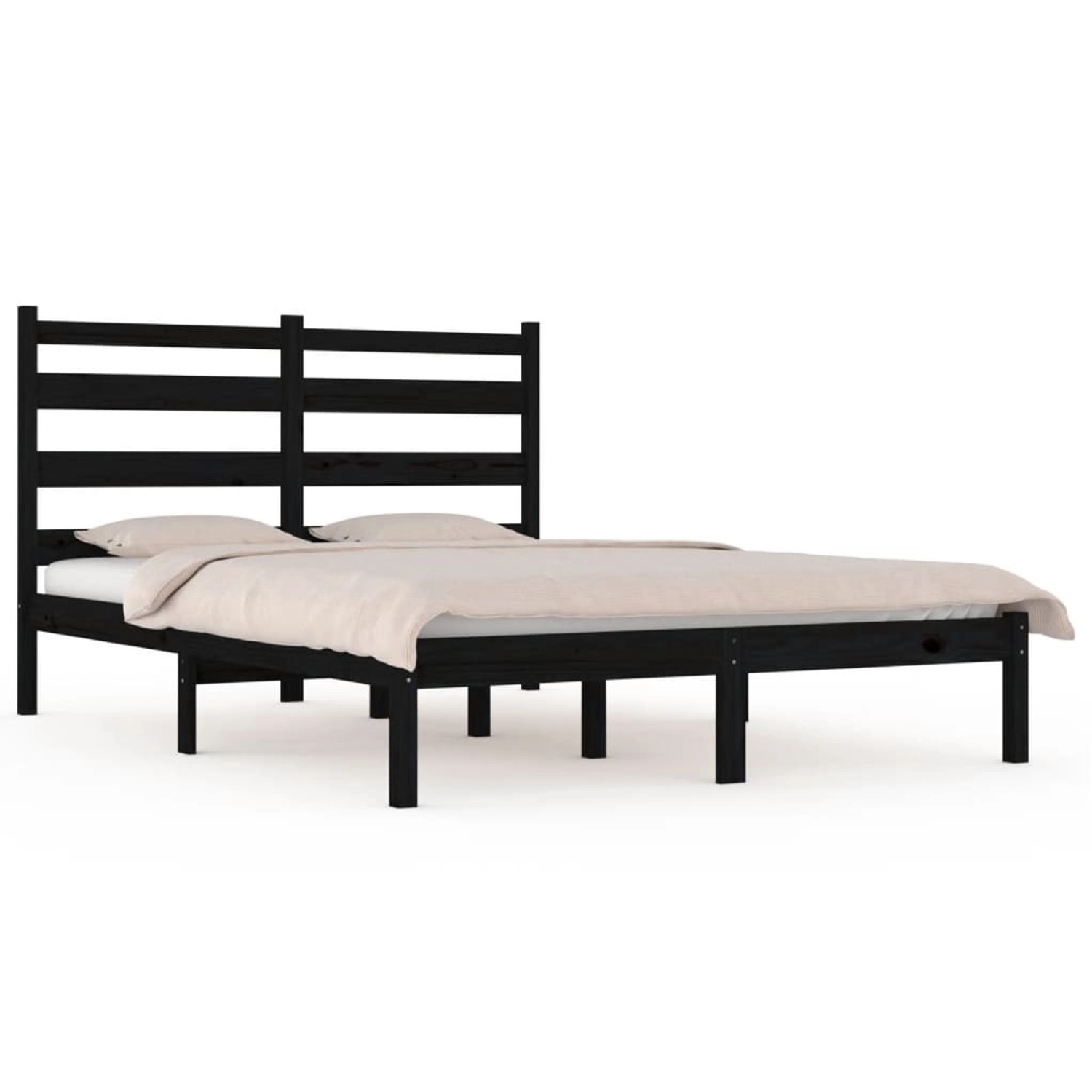 vidaXL Massivholzbett Schwarz Kiefer 140x190 cm1083554 vidaXL Massivholzbett Schwarz Kiefer 140x190 cm1083554 von VIDAXL