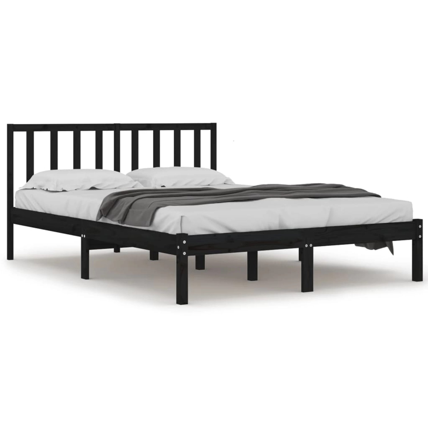 vidaXL Massivholzbett Schwarz Kiefer 140x190 cm1083993 vidaXL Massivholzbett Schwarz Kiefer 140x190 cm1083993 von VIDAXL