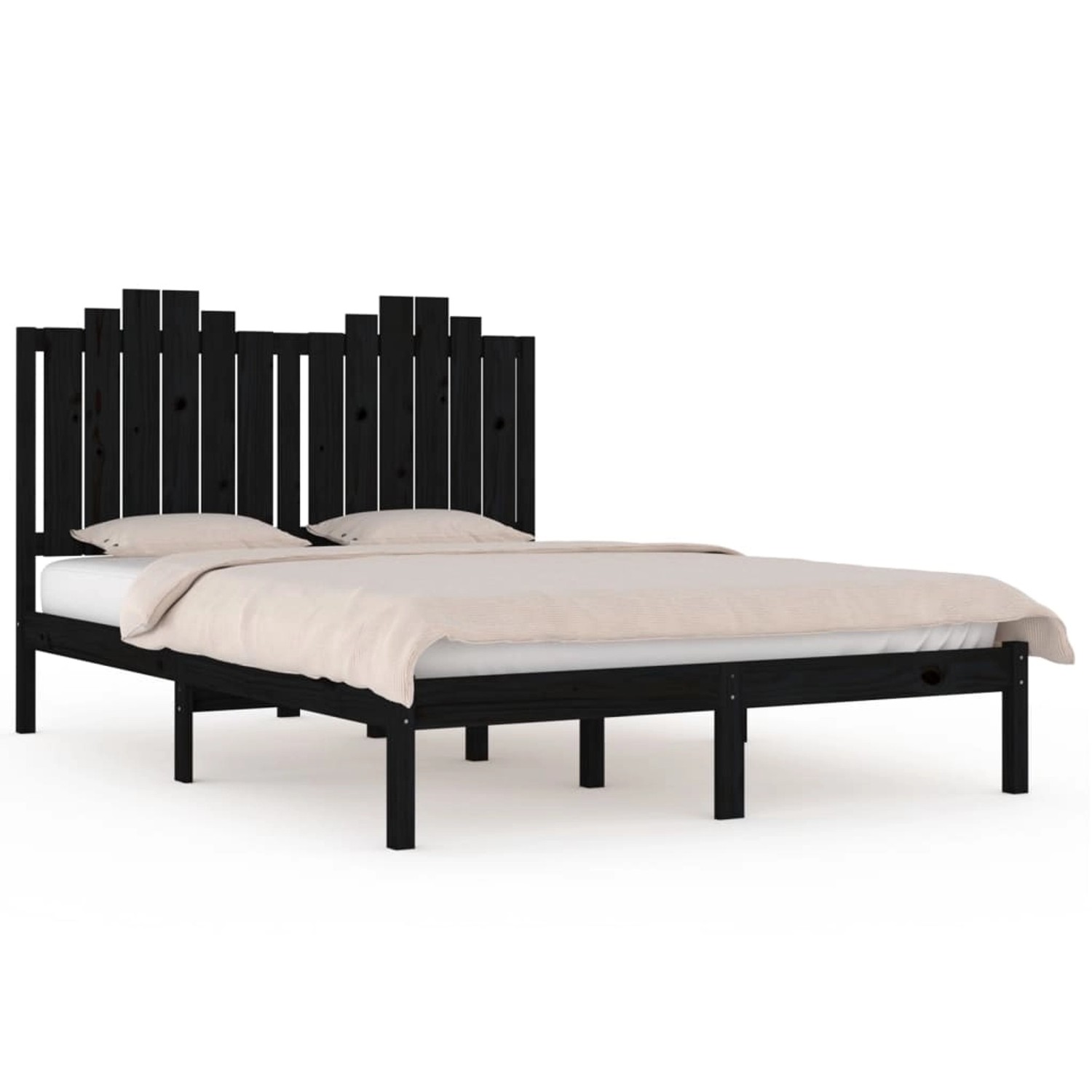 vidaXL Massivholzbett Schwarz Kiefer 140x190 cm1093477 vidaXL Massivholzbett Schwarz Kiefer 140x190 cm1093477 von VIDAXL