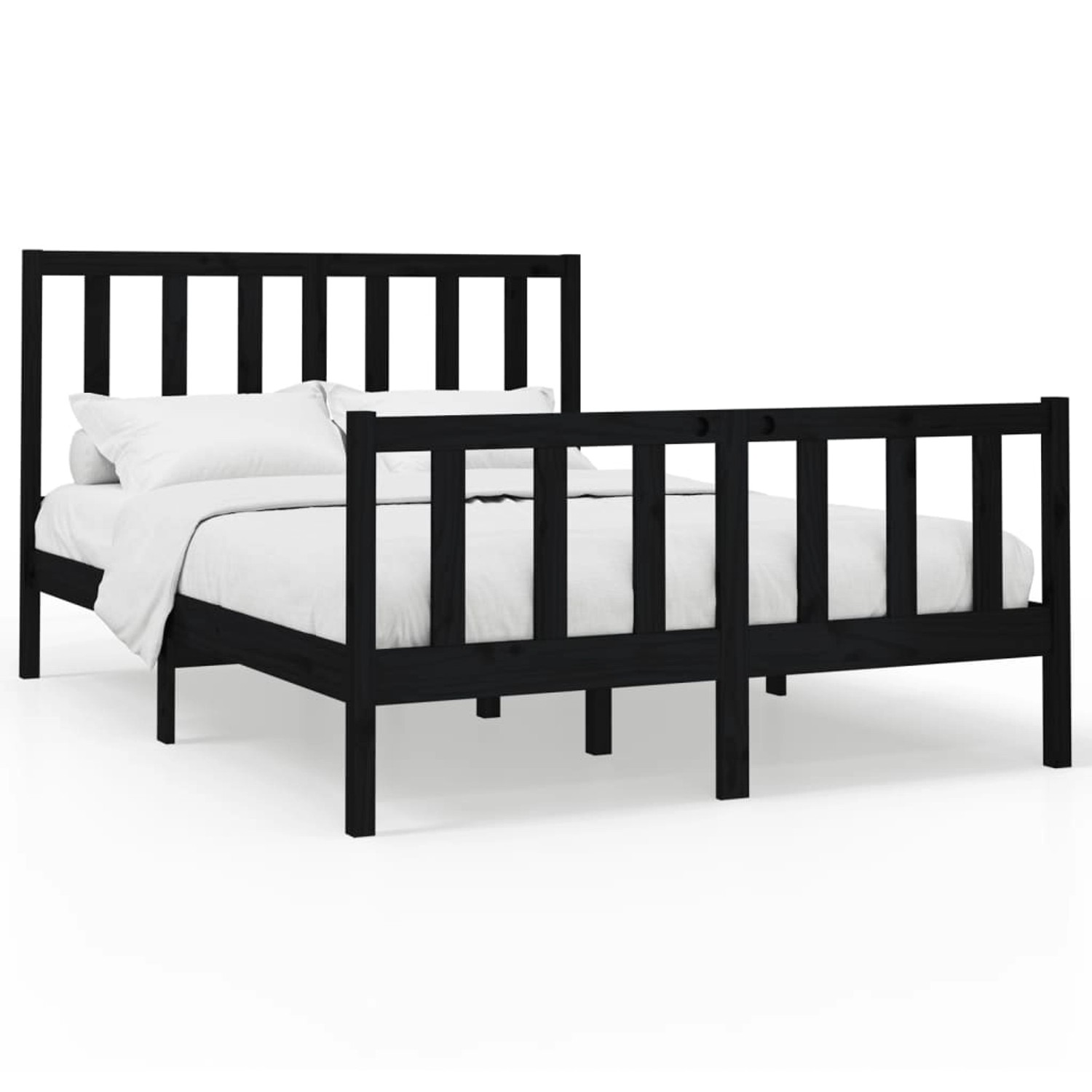 vidaXL Massivholzbett Schwarz Kiefer 140x190 cm1119864 vidaXL Massivholzbett Schwarz Kiefer 140x190 cm1119864 von VIDAXL