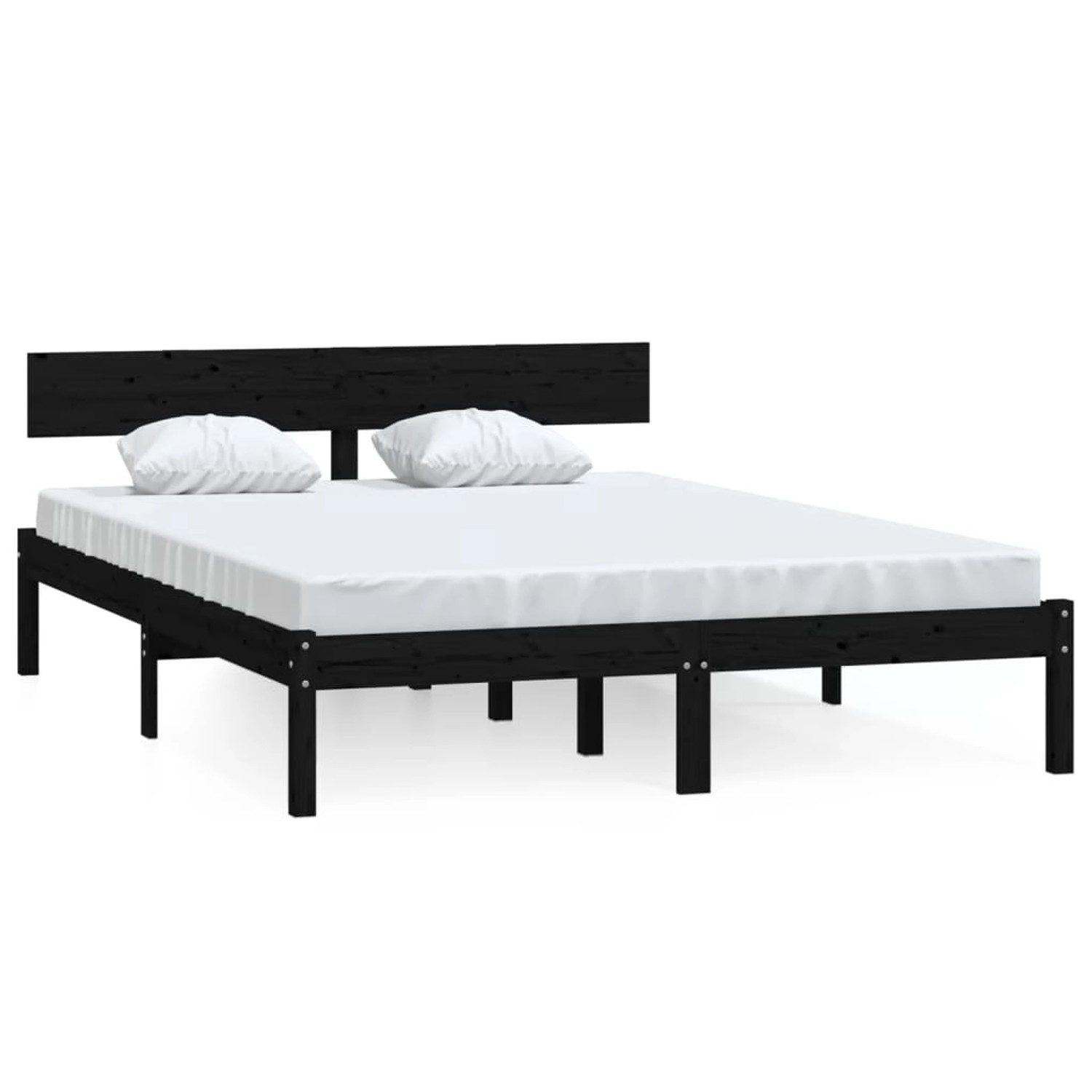 vidaXL Massivholzbett Schwarz Kiefer 140x200 cm1135339 vidaXL Massivholzbett Schwarz Kiefer 140x200 cm1135339 von VIDAXL