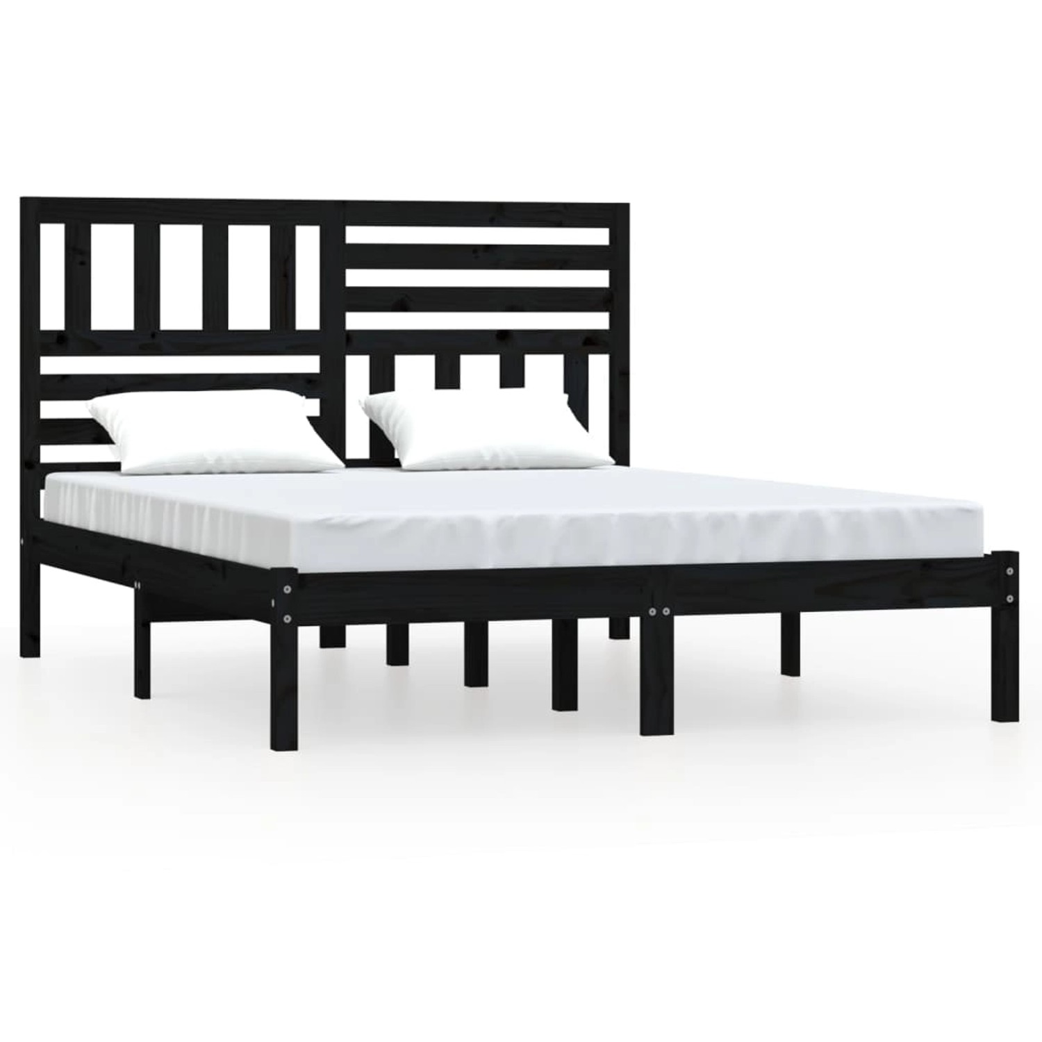 vidaXL Massivholzbett Schwarz Kiefer 150x200 cm 5FT King Size1052841 vidaXL Massivholzbett Schwarz Kiefer 150x200 cm 5FT King Size1052841 von VIDAXL