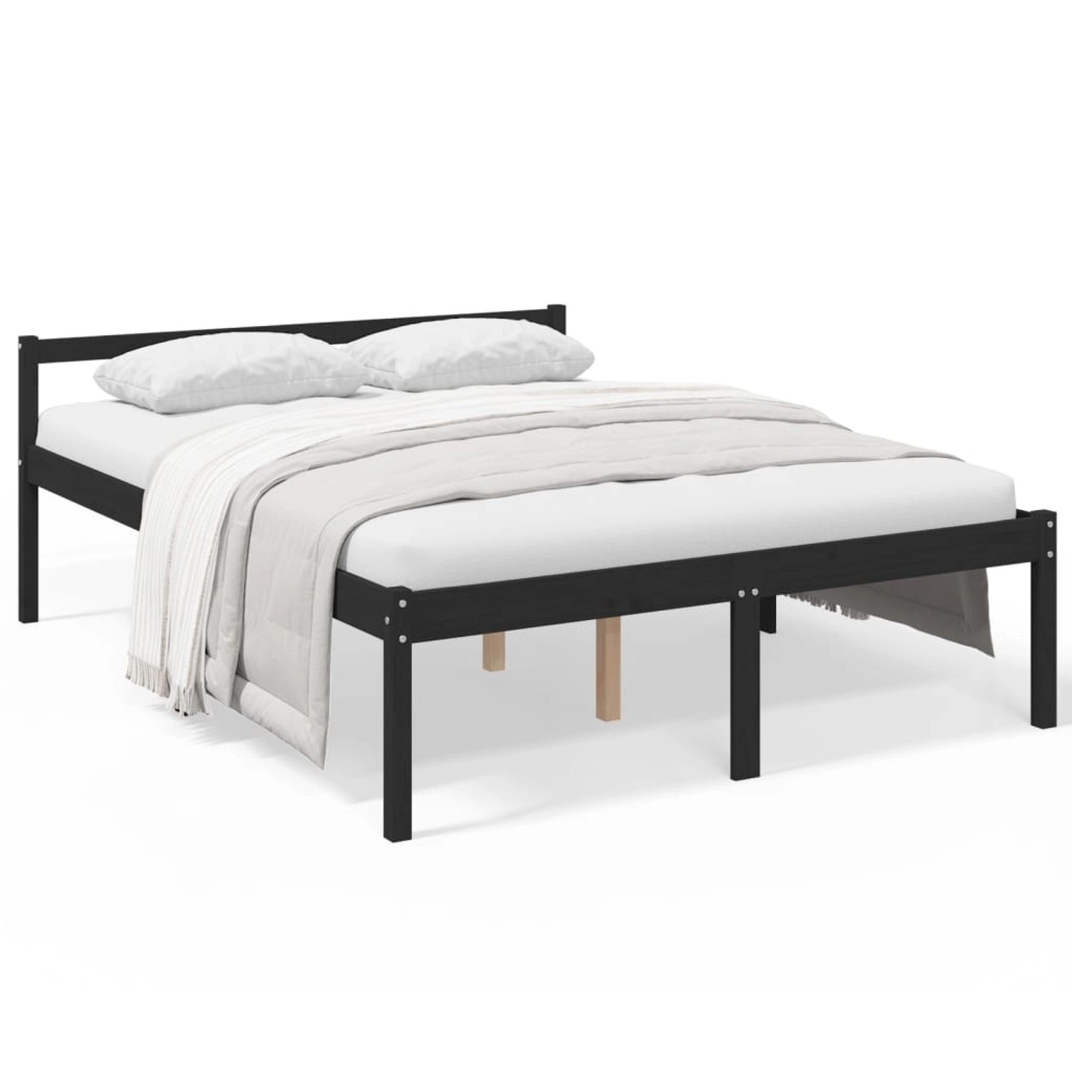 vidaXL Massivholzbett Schwarz Kiefer 150x200 cm 5FT King1137648 vidaXL Massivholzbett Schwarz Kiefer 150x200 cm 5FT King1137648 von VIDAXL