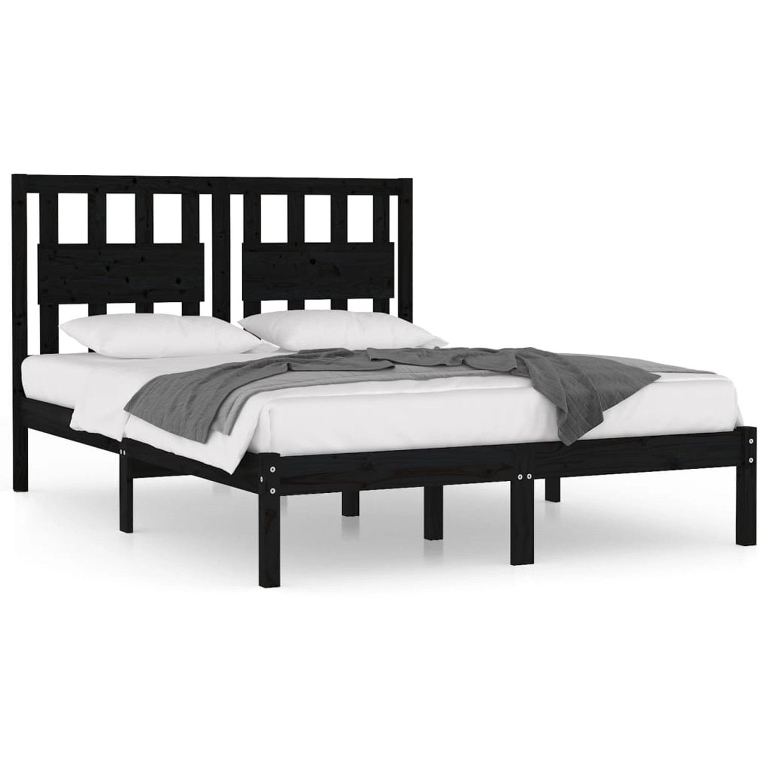 vidaXL Massivholzbett Schwarz Kiefer 200x200 cm1118276 vidaXL Massivholzbett Schwarz Kiefer 200x200 cm1118276 von VIDAXL