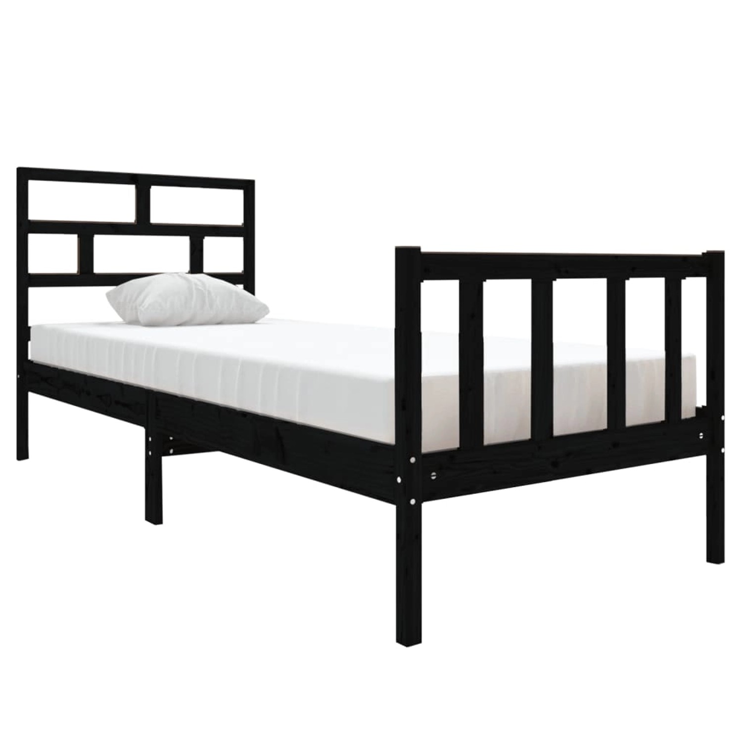 vidaXL Massivholzbett Schwarz Kiefer 75x190 cm 2FT6 Small Single1053936 vidaXL Massivholzbett Schwarz Kiefer 75x190 cm 2FT6 Small Single1053936 von VIDAXL