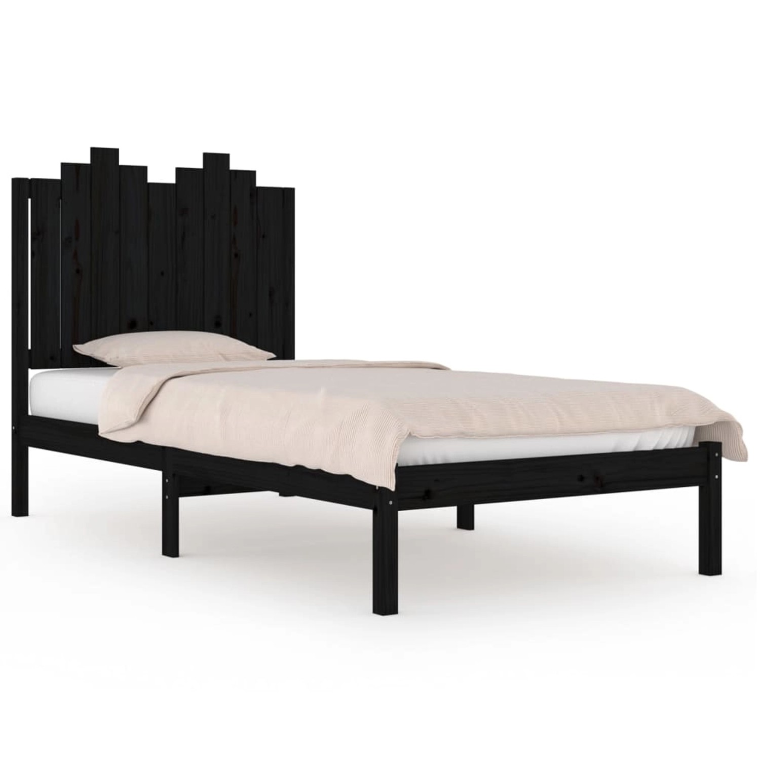 vidaXL Massivholzbett Schwarz Kiefer 75x190 cm 2FT6 Small Single1083657 vidaXL Massivholzbett Schwarz Kiefer 75x190 cm 2FT6 Small Single1083657 von VIDAXL
