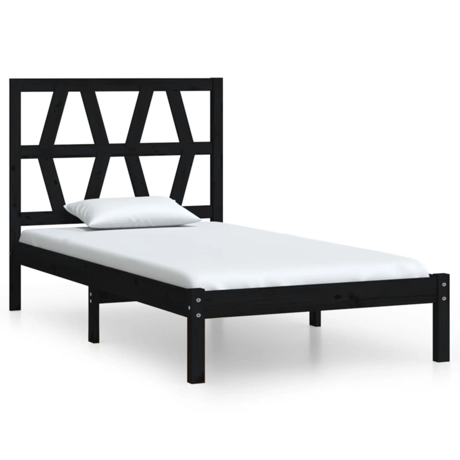 vidaXL Massivholzbett Schwarz Kiefer 75x190 cm 2FT6 Small Single1179114 vidaXL Massivholzbett Schwarz Kiefer 75x190 cm 2FT6 Small Single1179114 von VIDAXL