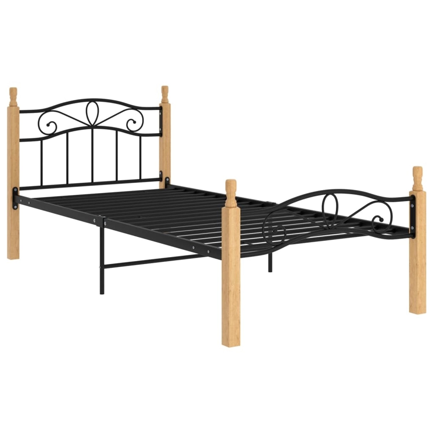 vidaXL Massivholzbett Schwarz Metall und Eiche 100x200 cm651034 vidaXL Massivholzbett Schwarz Metall und Eiche 100x200 cm651034 von VIDAXL