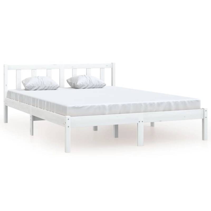 vidaXL Massivholzbett Weiß 120x190 cm 4FT Small Double923513 von VIDAXL