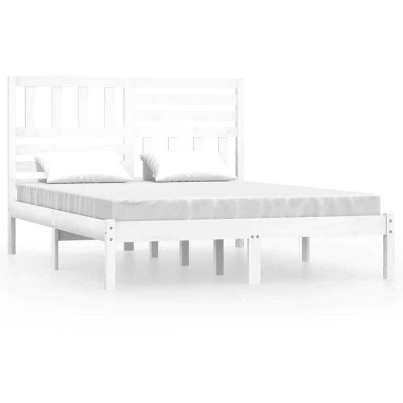 vidaXL Massivholzbett Weiß 120x190 cm Small Double Kiefer1052733 von VIDAXL