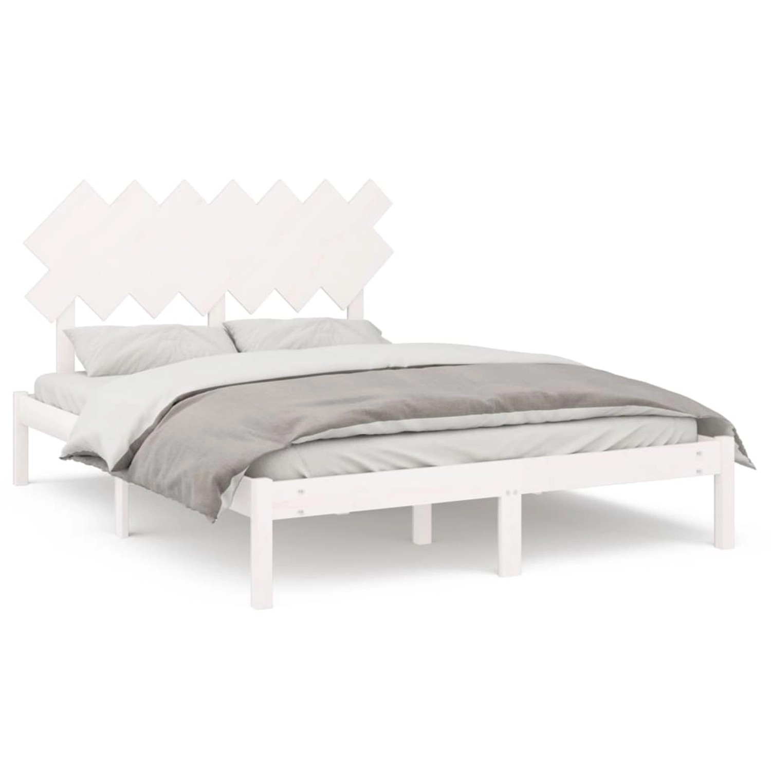 vidaXL Massivholzbett Weiß 140x200 cm1179543 vidaXL Massivholzbett Weiß 140x200 cm1179543 von VIDAXL