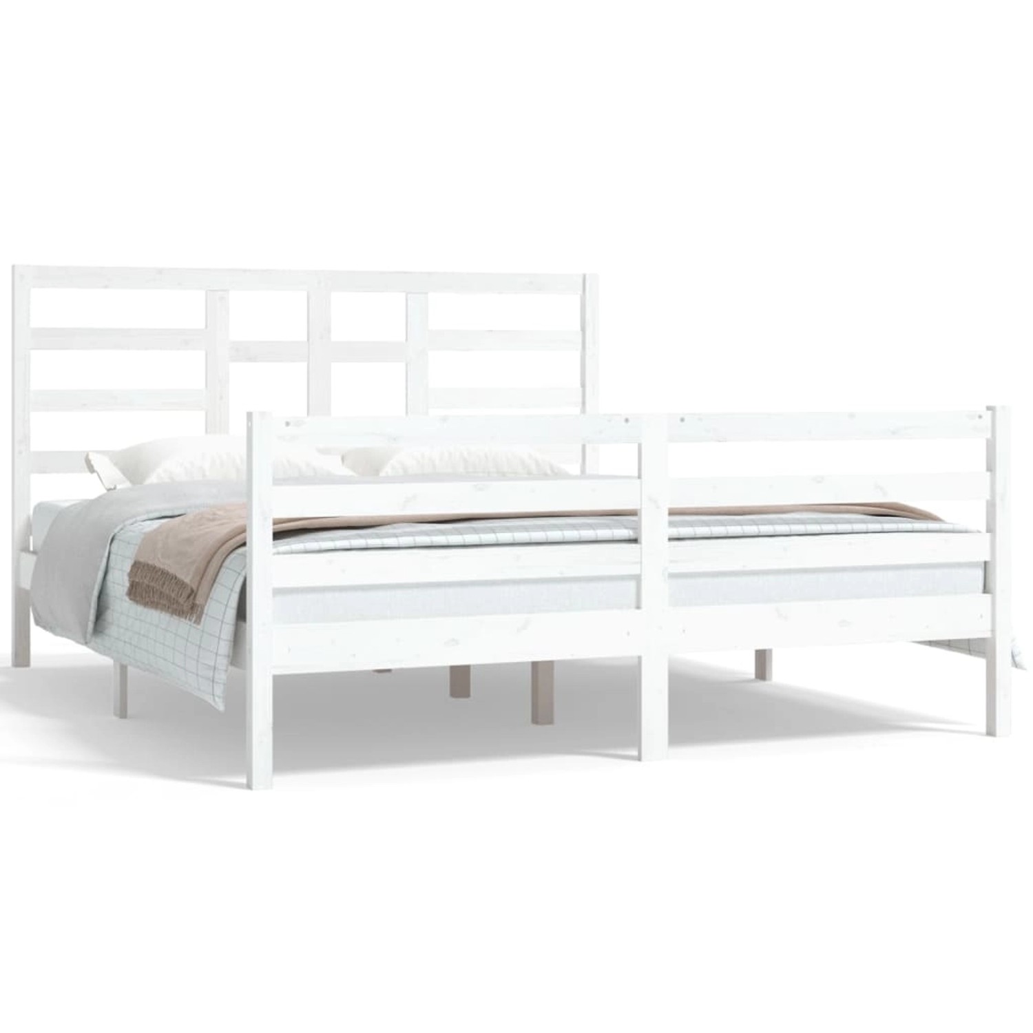 vidaXL Massivholzbett Weiß 160x200 cm1084449 vidaXL Massivholzbett Weiß 160x200 cm1084449 von VIDAXL