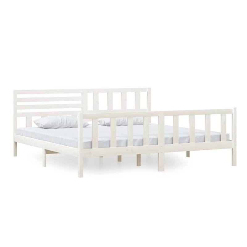 vidaXL Massivholzbett Weiß 200x200 cm1053439 von VIDAXL