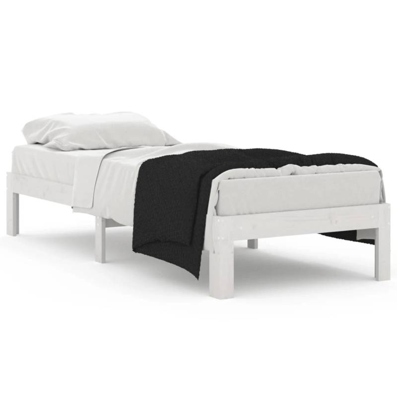 vidaXL Massivholzbett Weiß 75x190 cm 2FT6 Small Single1135413 von VIDAXL