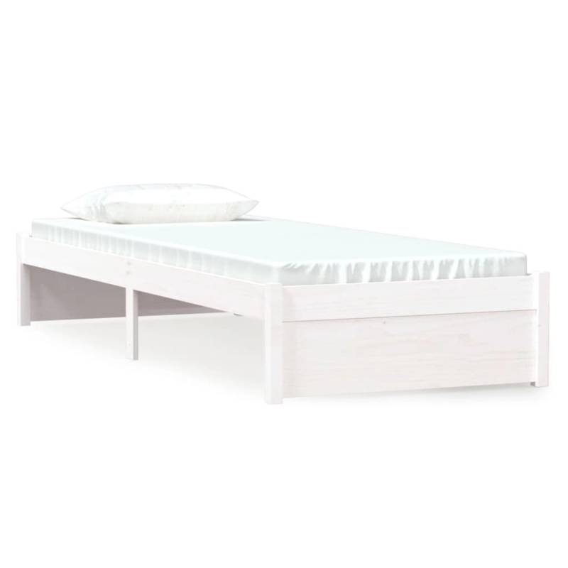 vidaXL Massivholzbett Weiß 75x190 cm 2FT6 Small Single1369923 von VIDAXL