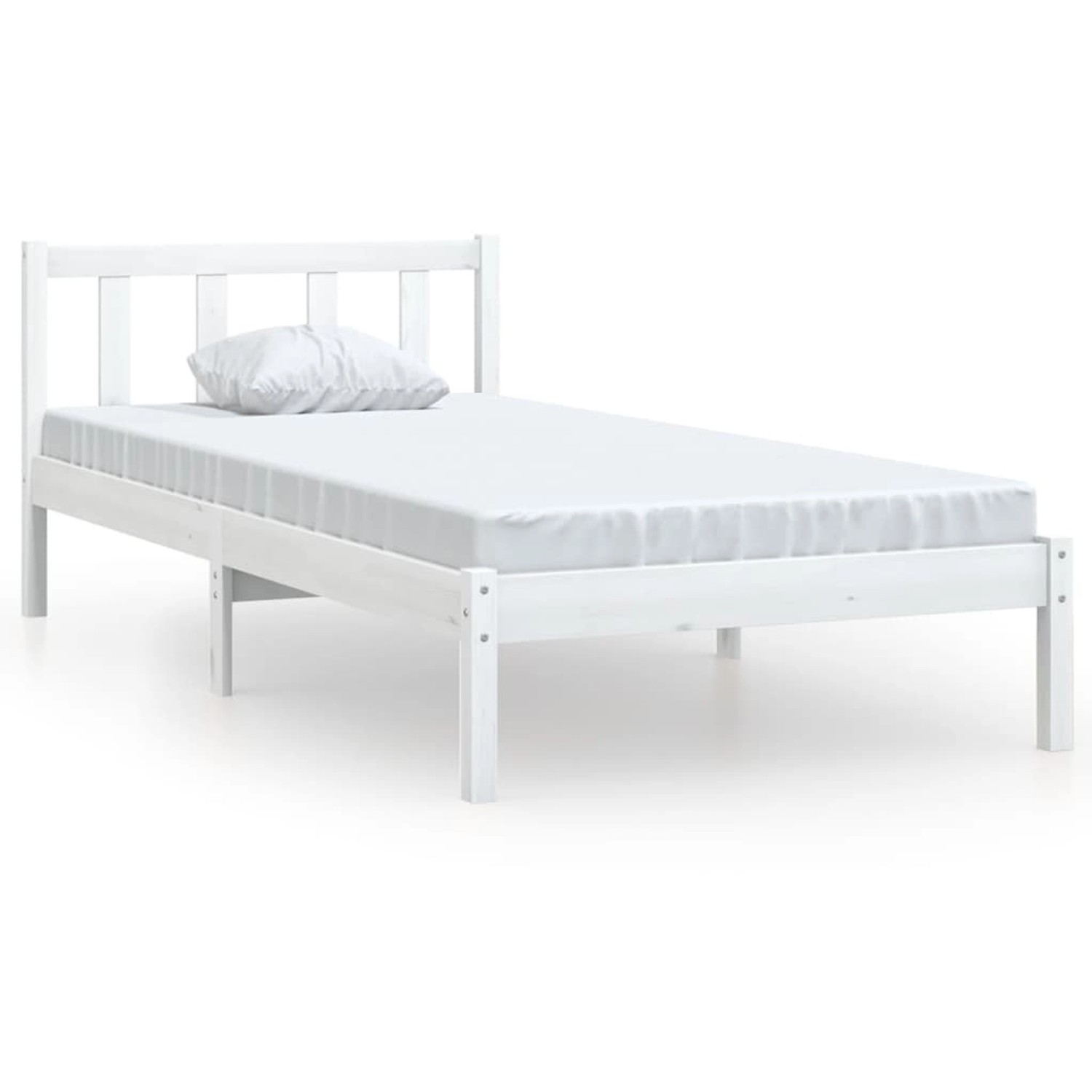 vidaXL Massivholzbett Weiß 75x190 cm 2FT6 Small Single923503 vidaXL Massivholzbett Weiß 75x190 cm 2FT6 Small Single923503 von VIDAXL