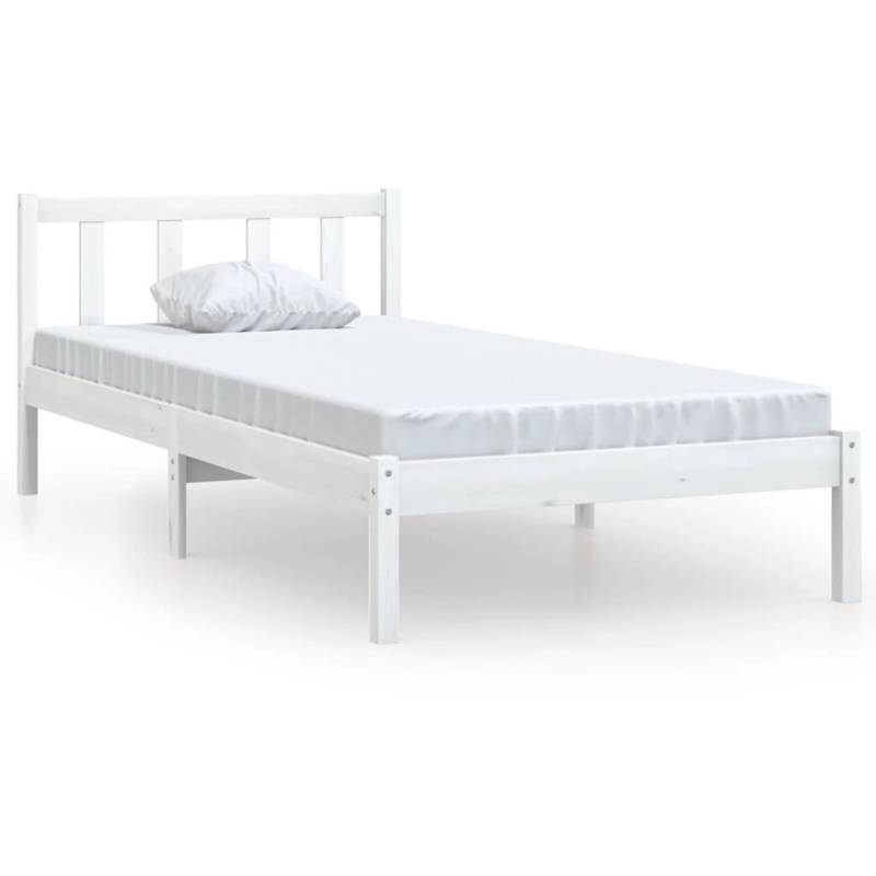 vidaXL Massivholzbett Weiß 75x190 cm 2FT6 Small Single923503 von VIDAXL