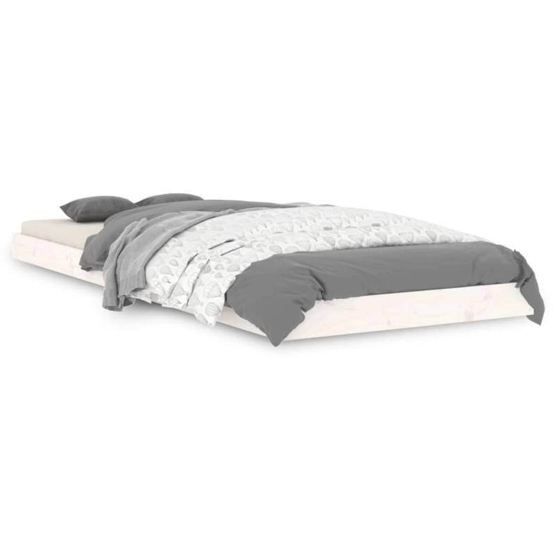 vidaXL Massivholzbett Weiß 75x190 cm Small Single Kiefer1370428 von VIDAXL