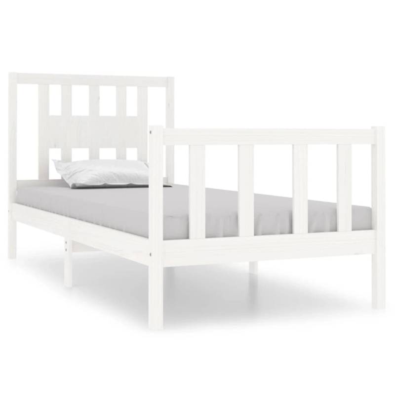 vidaXL Massivholzbett Weiß 90x190 cm 3FT Single1156613 von VIDAXL