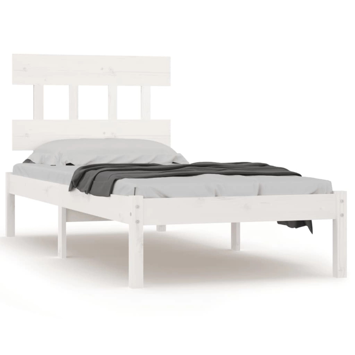 vidaXL Massivholzbett Weiß 90x200 cm1157024 vidaXL Massivholzbett Weiß 90x200 cm1157024 von VIDAXL