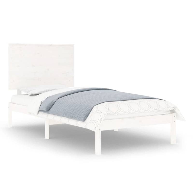 vidaXL Massivholzbett Weiß Kiefer 100x200 cm1083850 von VIDAXL