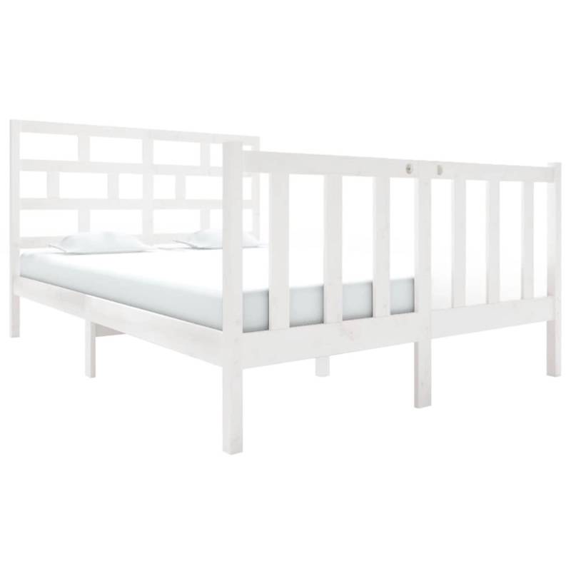 vidaXL Massivholzbett Weiß Kiefer 120x190 cm 4FT Small Double1053956 von VIDAXL