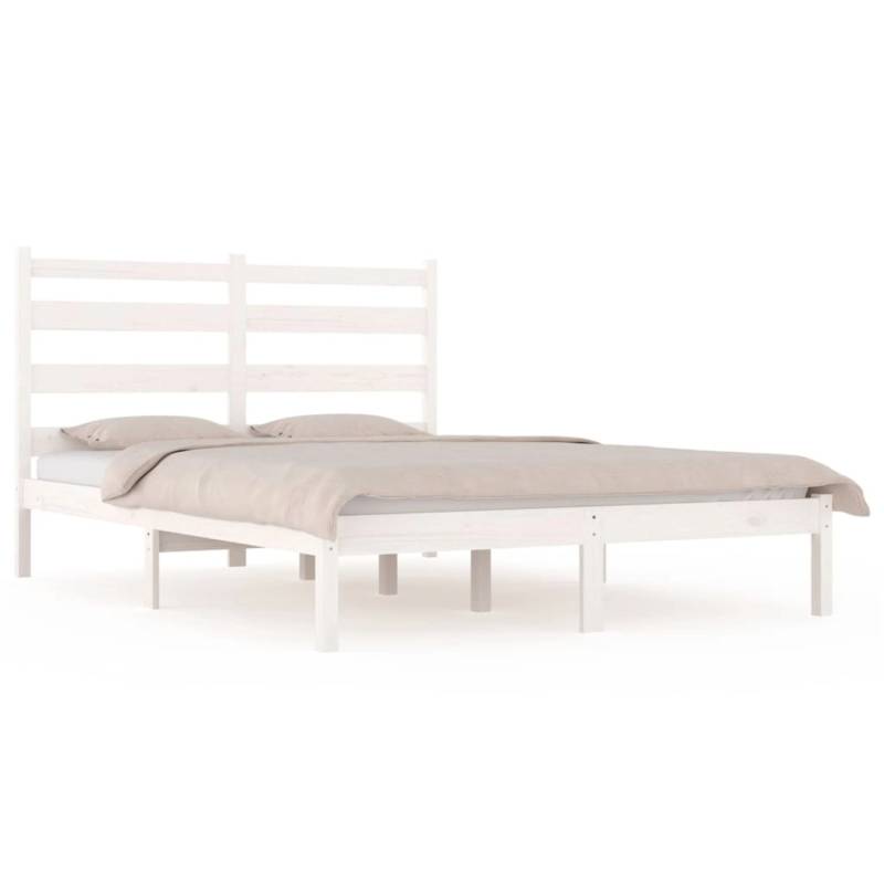 vidaXL Massivholzbett Weiß Kiefer 120x190 cm 4FT Small Double1083521 von VIDAXL