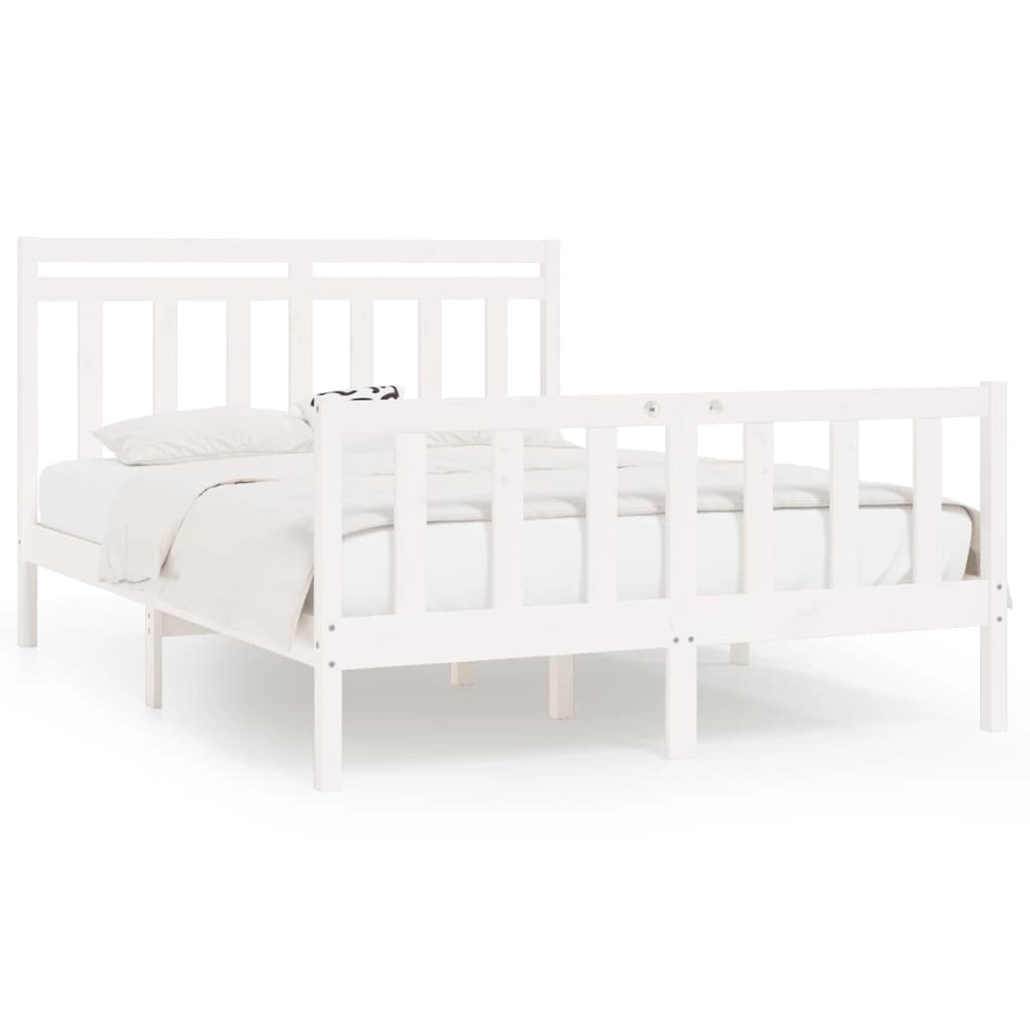 vidaXL Massivholzbett Weiß Kiefer 150x200 cm 5FT King Size1084620 vidaXL Massivholzbett Weiß Kiefer 150x200 cm 5FT King Size1084620 von VIDAXL