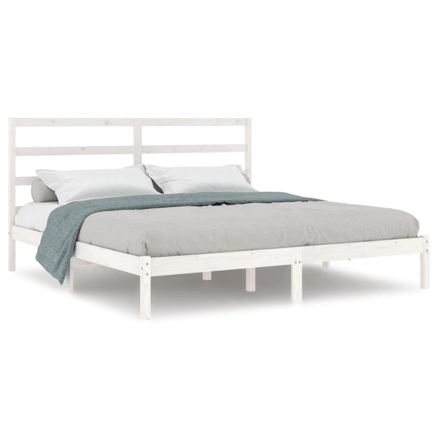 vidaXL Massivholzbett Weiß Kiefer 200x200 cm1083937 vidaXL Massivholzbett Weiß Kiefer 200x200 cm1083937 von VIDAXL